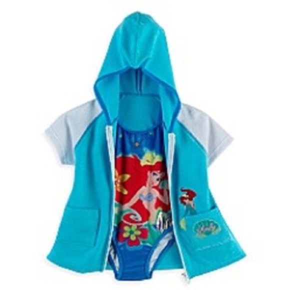 COPY - BRAND NEW DISNEY PRINCESS ARIEL SWIMSUIT DRESS SET WITH ROBE SIZE 2T FOR… - Picture 1 of 6